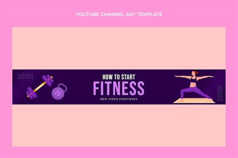 Free Vector | Flat design fitness lifestyle youtube channel art