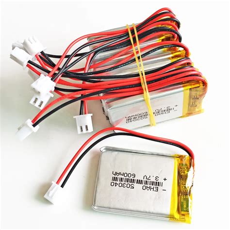 10 Pcs 503040 3 7V 600mAh Lipo Rechargeable Battery JST XHR 2 54mm 2pin