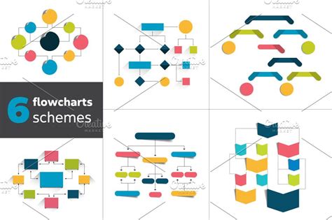 Flowchart Schemes For Infographics Box Business Chart Company