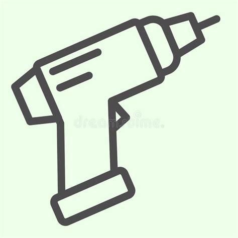 Cordless Drill Line And Glyph Icon Old Drill Vector Illustration