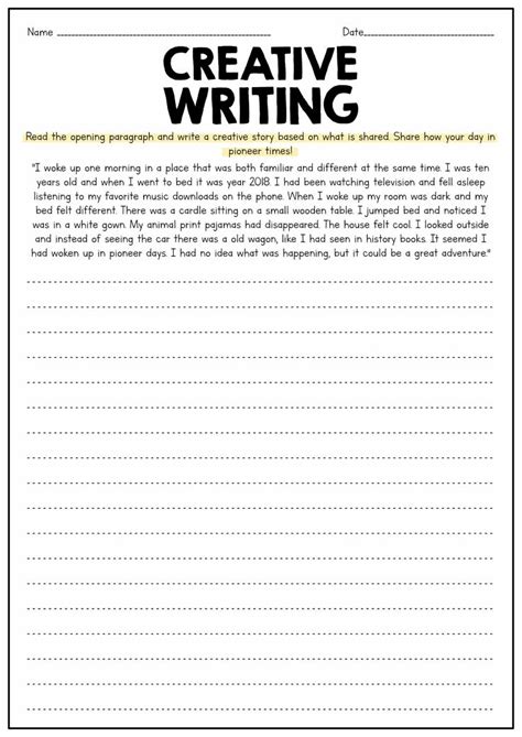 Narrative Writing Grade Worksheets In Th Grade Writing