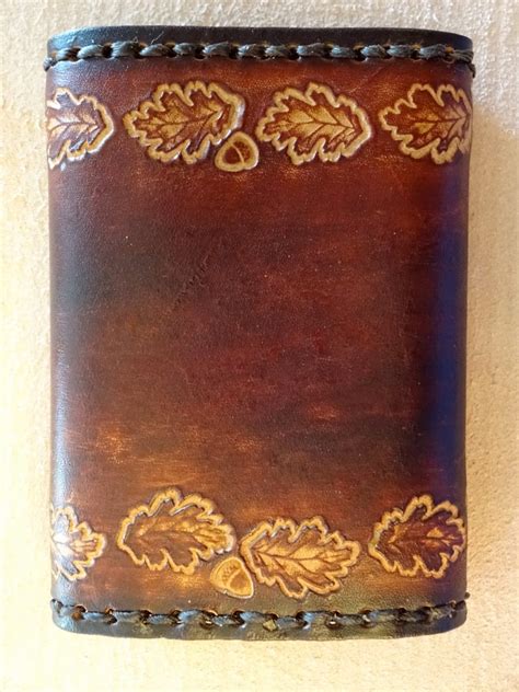 Tooled Leather Wallet Trifold Wallet Triplefold Billfold | Etsy