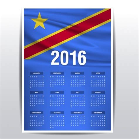 Calendrier De La R Publique D Mocratique Du Congo Vecteur Gratuite