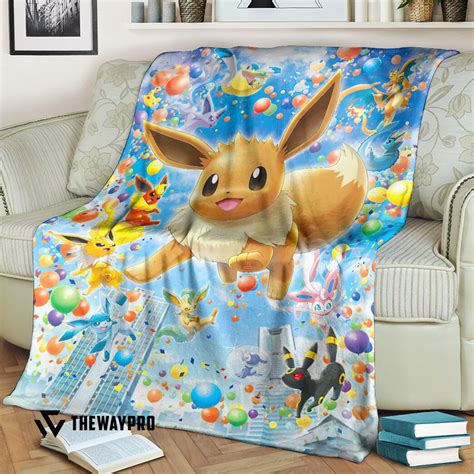 Anime Pokemon Eevee Evolution Blanket Pixeltee