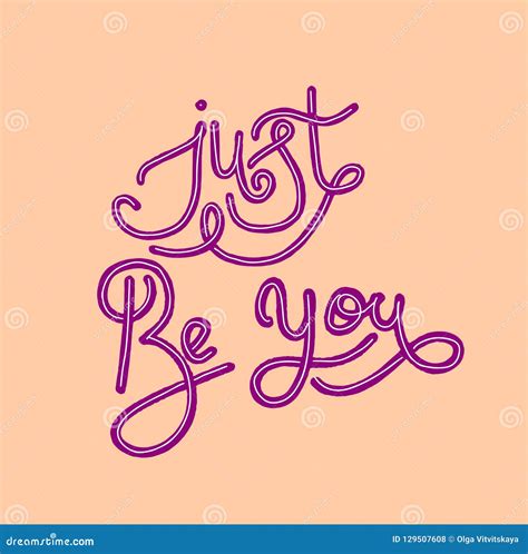 Hand Drawn Lettering Color Font Phrases Just Be You Isolated On