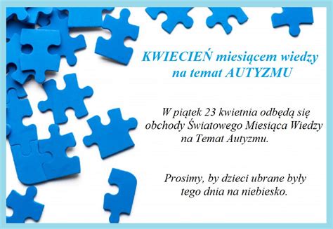 Obchody Wiatowego Miesi Ca Wiedzy Na Temat Autyzmu Niepubliczne