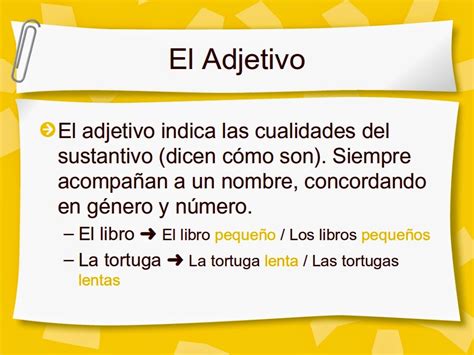 Tercero De Primaria El Adjetivo GÉnero Y NÚmero Del Adjetivo