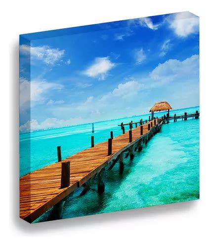 Cuadro Lienzo Canvas Verano Playa Cancun Hotel Sala 60 80cm Meses Sin