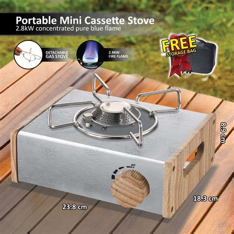 FREE Bag 2800W Portable Mini Camping Cassette Butane Gas Stove