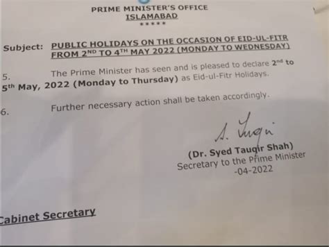 Govt Announces Four Day Eid Ul Fitr Holidays Oyeyeah