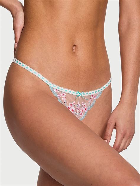 Buy Cherry Blossom Embroidery Pearl Strand V String Panty Undefined