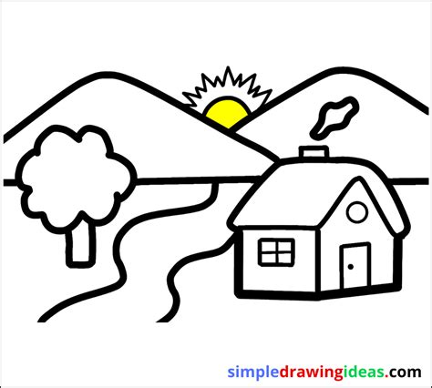 How To Draw A Landscape For Kids Simple Drawing Ideas