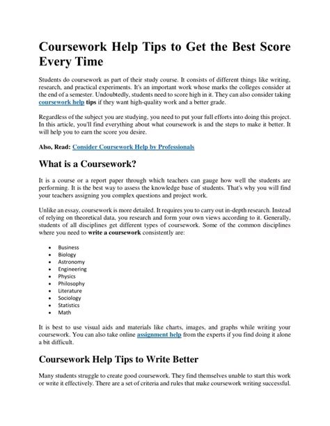 PPT How To Write A Coursework Coursework Help Tips For Students