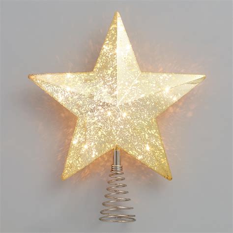 Vintage Gold Star Led Light Up Tree Topper By World Market Copos De