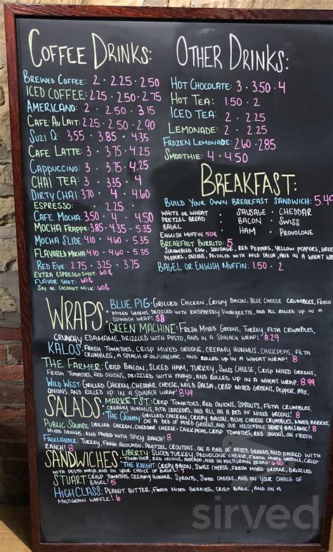 Undergrounds Café & Coffee House menu in Wooster, Ohio, USA