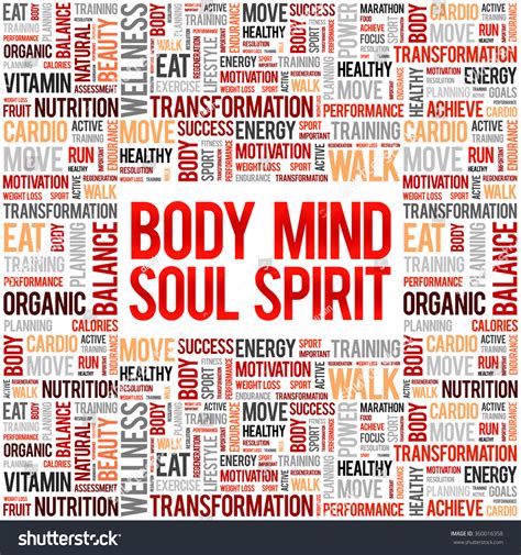 Body Mind Soul Spirit Word Cloud Stock Vector Royalty Free 360016358