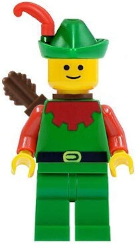 Lego MINIFIGURE Robin Hood Forestman Red, Green Hat, Red Feather, Quiver - Etsy