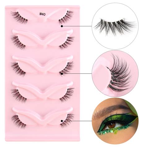 3 5 10 Pairs Cat Eye Lashes 3D Faux Mink Eyelashes Fox Lash Winged