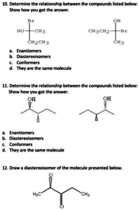 Solved 18 Determine The Relationship Between The Compounds Listed Below Show How You Arrived