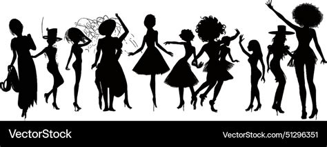 Black Silhouette Tattoo Of A Dancing People Vector Image