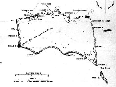 Pacific Wrecks Map Of Mille Atoll In The Marshall Islands