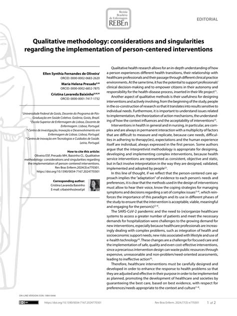 PDF Qualitative Methodology Considerations And Singularities