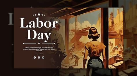 Premium Psd Vintage Labor Day Posters Celebrate Hard Earned