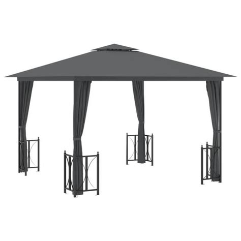 Tonnelle Avec Parois Et Toit Double 3x3 M Anthracite Mothinessto 4122LY