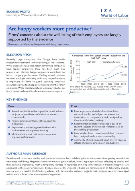 PDF Are Happy Workers More Productive