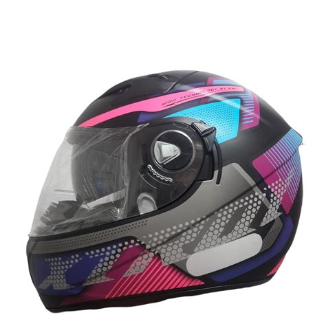 Capacete Moto Feminino Fechado Ebf X troy Furious Esportivo C Óculos