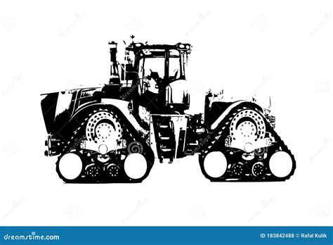 Disegno Grafico A Colori Di Un Trattore Agricolo Retr D Intaglio