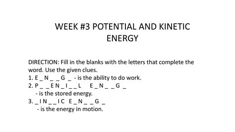 Potential And Kinetic Energy Pptx