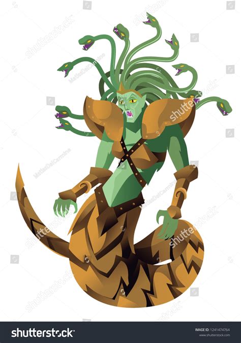 Evil Medusa Gorgon Monster Mythology Creature Stock Vector Royalty