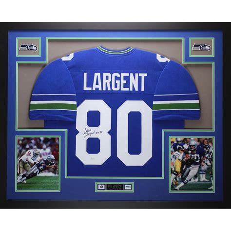 Steve Largent Signed 35x43 Custom Framed Jersey Inscribed HOF 95 JSA