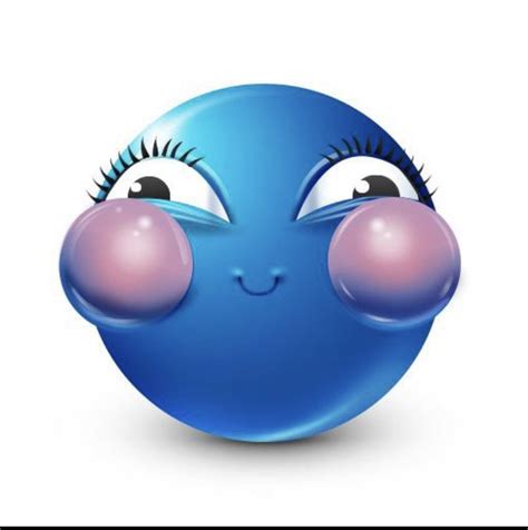 Blushing Emoji Thing Wtv Blue Emoji Emoji Meme Funny Emoji Faces