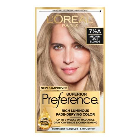 L'Oreal Paris Superior Preference Permanent Hair Color 7.5A Medium Ash ...