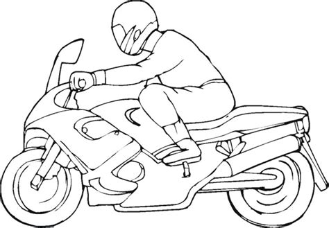 Coloriage Un Motocycliste Et Son Moto Dessin Gratuit Imprimer