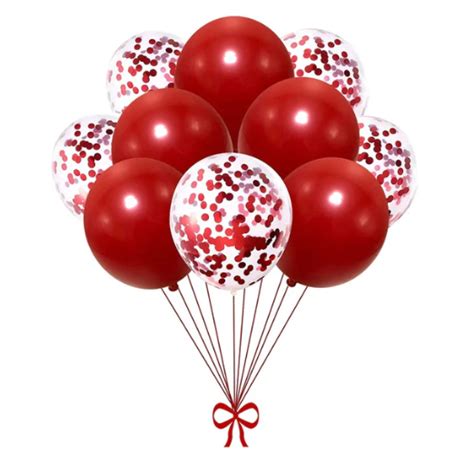 Loveburst Valentine S Day Red Latex Balloons With Confetti Charms