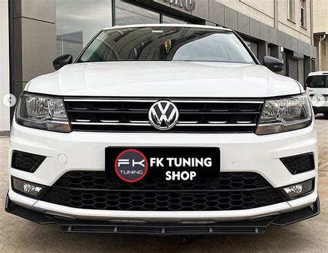 Volkswagen Tiguan Ön Tampon Eki Kanatlı Lip 3 Parça pianoblack plastik