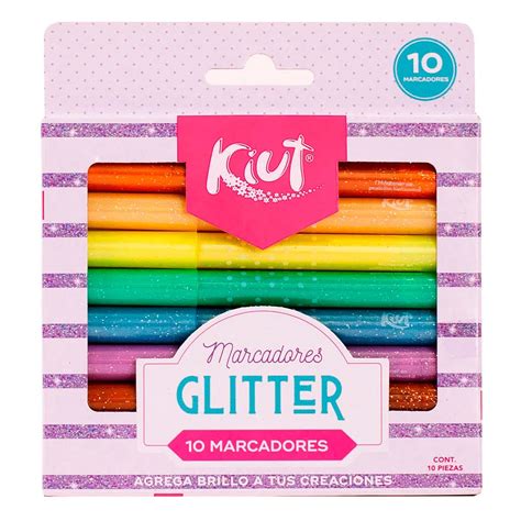 Marcadores Con Glitter Estuche Con 10 Piezas Kiut Norma Ultra Fiesta