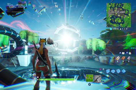 Fortnite Riesiger Würfel Riss Bei Loot Lake Und Lande Kapsel Bei Meteor