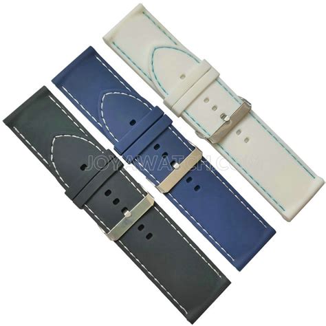 Mm Curved End Deployment Silicone Rubber Watch Band Jy