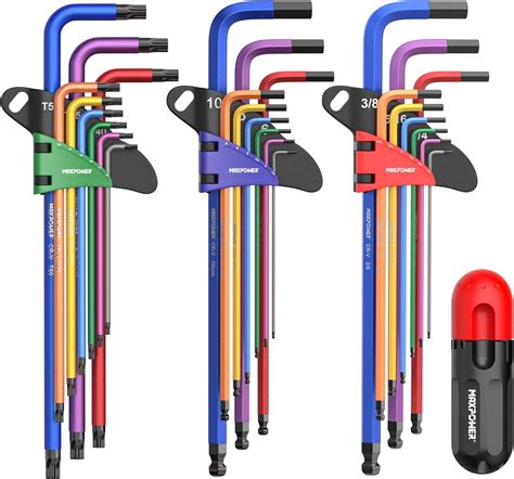 MAXPOWER Allen Key Set 27 Piece Allen Wrenches Set Includes SAE 1 6 3