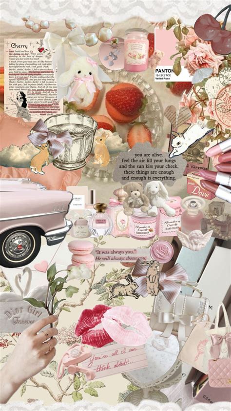 Coquette Pink Vintage Pastelcore Aesthetic Create Collage