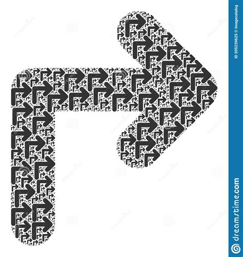 Turn Right Recursion Collage Of Itself Items Stock Vector