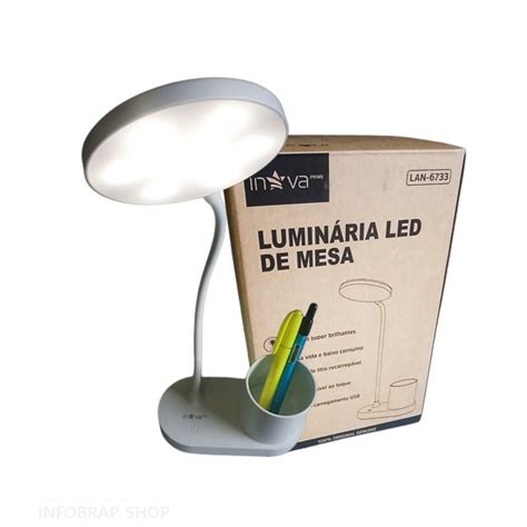 Lumin Ria De Led De Mesa Til Para Uso Em Casa Ou Escrit Rio Inova Lan