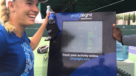 Caroline Wozniacki Practicing And Playing Tennis On A Playsight Smart