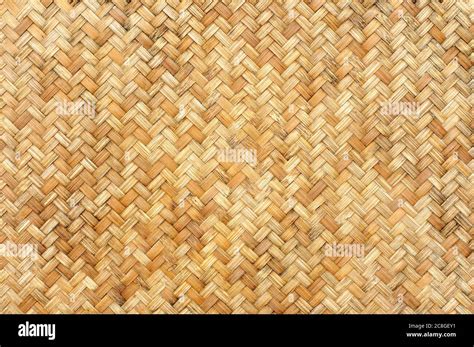 Woven Bamboo Wooden Texture And Pattern For Background Handcraft