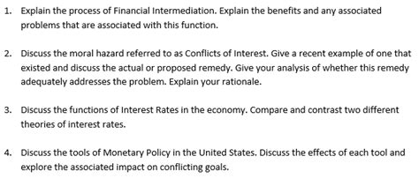 Solved 1 Explain The Process Of Financial Intermediation Chegg