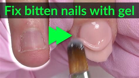 How To Fix Short Bitten Nails With Gel Youtube